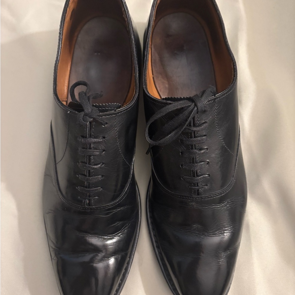 Allen Edmonds Black Oxford Shoes with Polished Leather